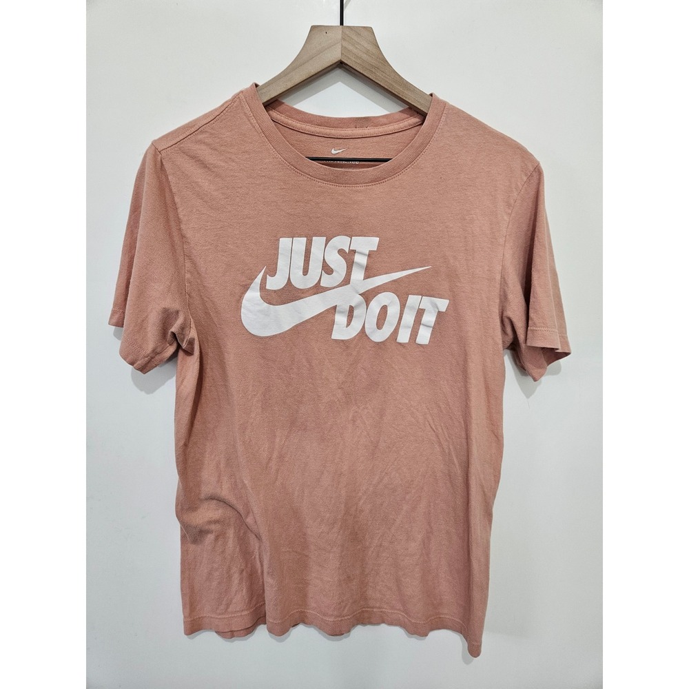 Nike Just Do It Graphic Tee Rose Pink Short Sleeve Crewneck Swoosh Shirt Small